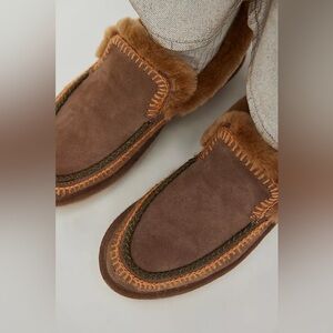 New Laidback London x Free People Taupe Suede Jude Slippers US 9 EU 40 UK 7